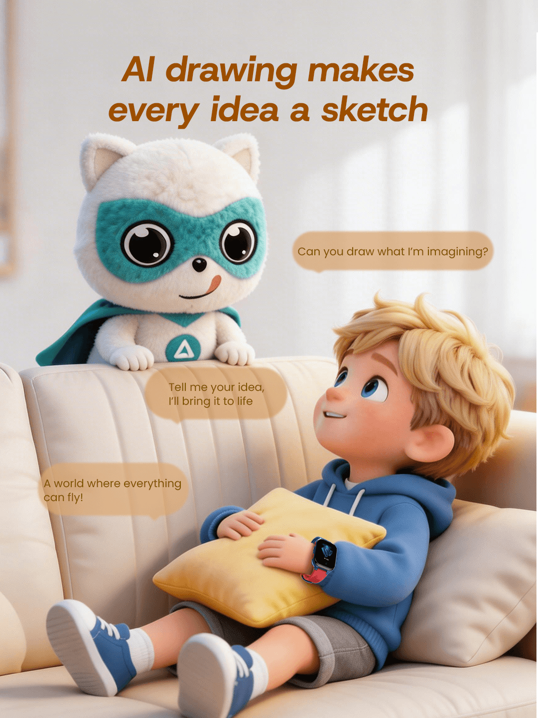 LAGENIO kids smart watch with AI drawing helps children turn creative ideas into fun sketches