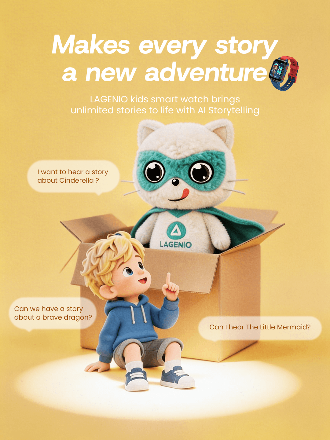 LAGENIO kids smart watch brings AI storytelling to life with fun stories and imaginative adventures