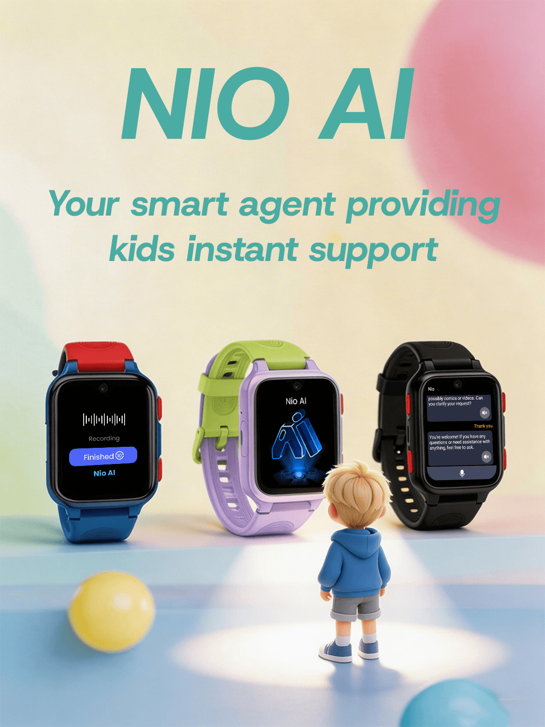 LAGENIO Nio AI smart assistant gives children instant support through an AI kids smart watch
